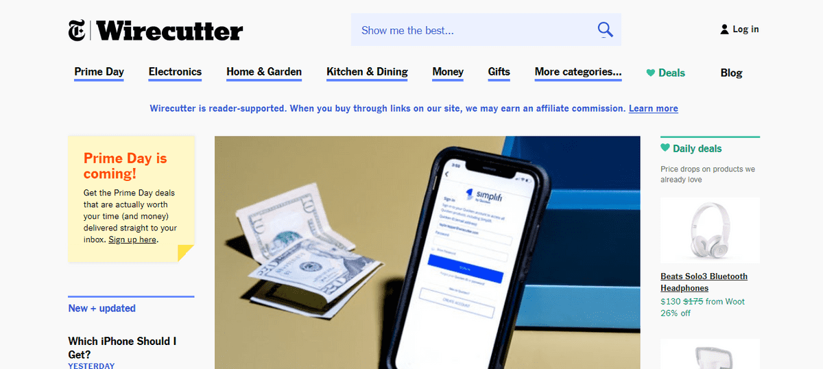 Wirecutter homepage