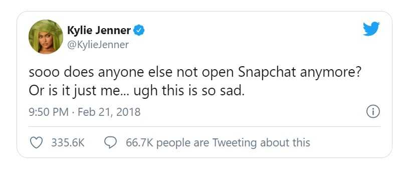 Kylie Jenner Snapchat Tweet