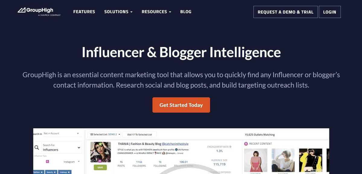GroupHigh influencer marketing platform