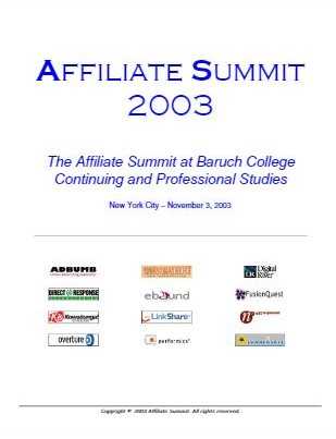 Affiliate Summit 2003