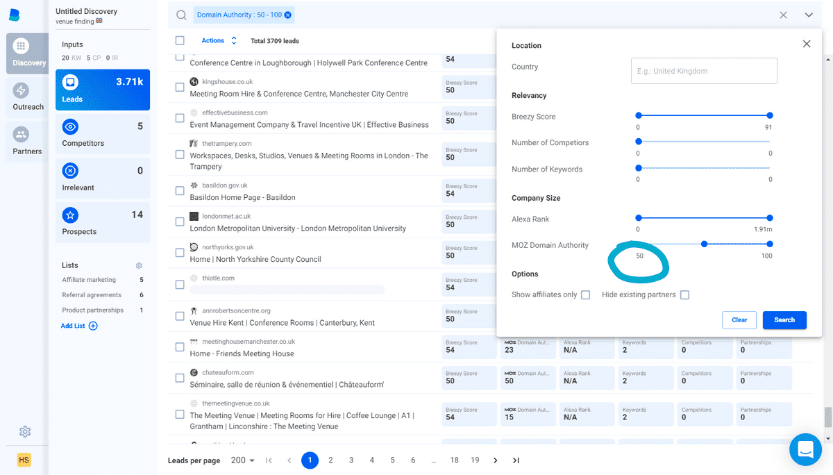 How to adjust ranges for filters