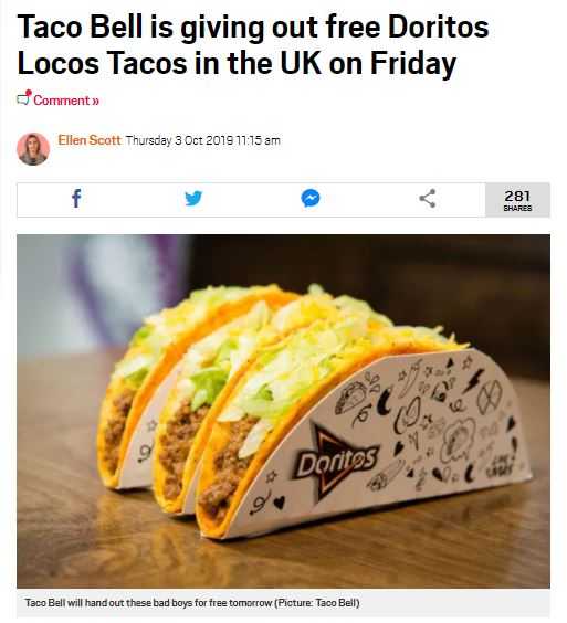 Taco Bell and Doritos co-branding example